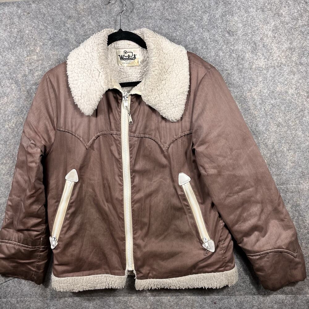 Woolrich Jacket Womens Medium‎ Brown Puffy Full Zip Outdoors Adult